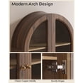 thumbnail image 3 of Arched Wall Cabinet, Large Wood Bathroom Medicine Cabinet Wall Mounted Cupboard, Modern Floating Storage Cabinet with Acrylic Door Adjustable Shelf, Wood Organizer (Brown-Oak), 3 of 8