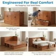 thumbnail image 4 of Mjkone Murphy Bed Queen Size, Cabinet Bed with Storage Drawers and USB Charging Station,Murphy Chest Bed for Small Space,Red(No Mattress), 4 of 10