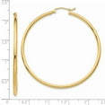 thumbnail image 4 of FB Jewels 14K Yellow Gold Polished 2mm Lightweight Tube Hoop Earrings, 4 of 4