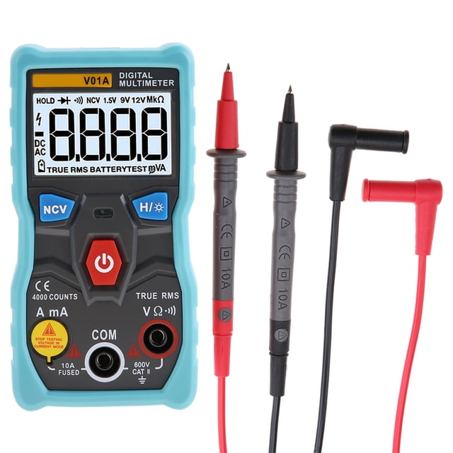 Digital Multimeter, Hand Held Auto Range Multimeter, With LED With Test Function Multifunctional Anti-Burn For Automotive