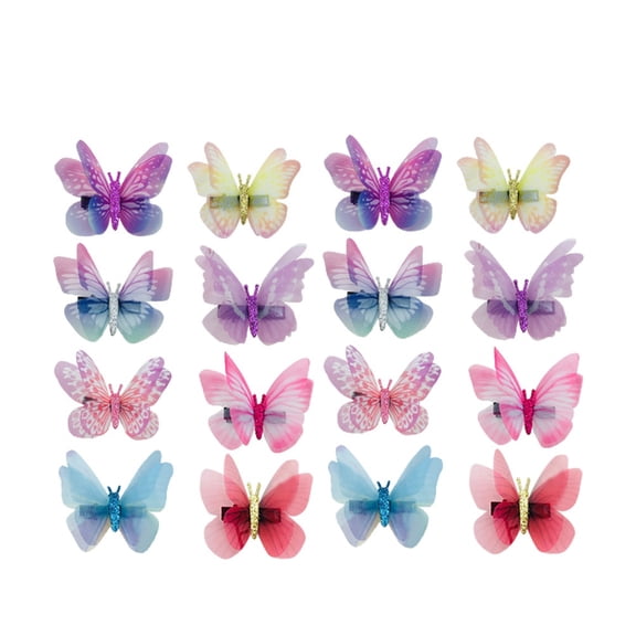 WHAMVOX Girls Hair Clips with Colorful Fabric for Hair Decoration Assorted Color 16 Pieces