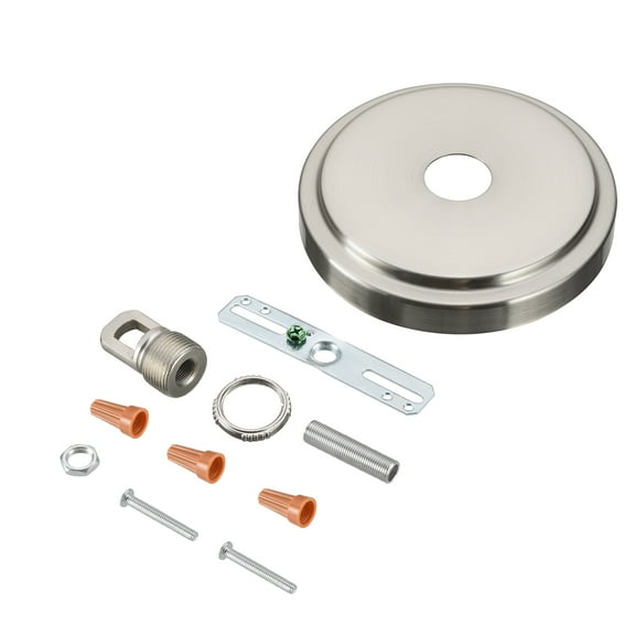 Aspen Creative 21507-21, Brushed Nickel Transitional Chandelier Fixture Canopy Kit, 5-1/8" Diameter with Collar Loop, 1" Center Hole