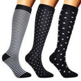 thumbnail image 3 of Three Pair Colorful Compression Socks for Men and Women Sports Travel and Running, 3 of 8