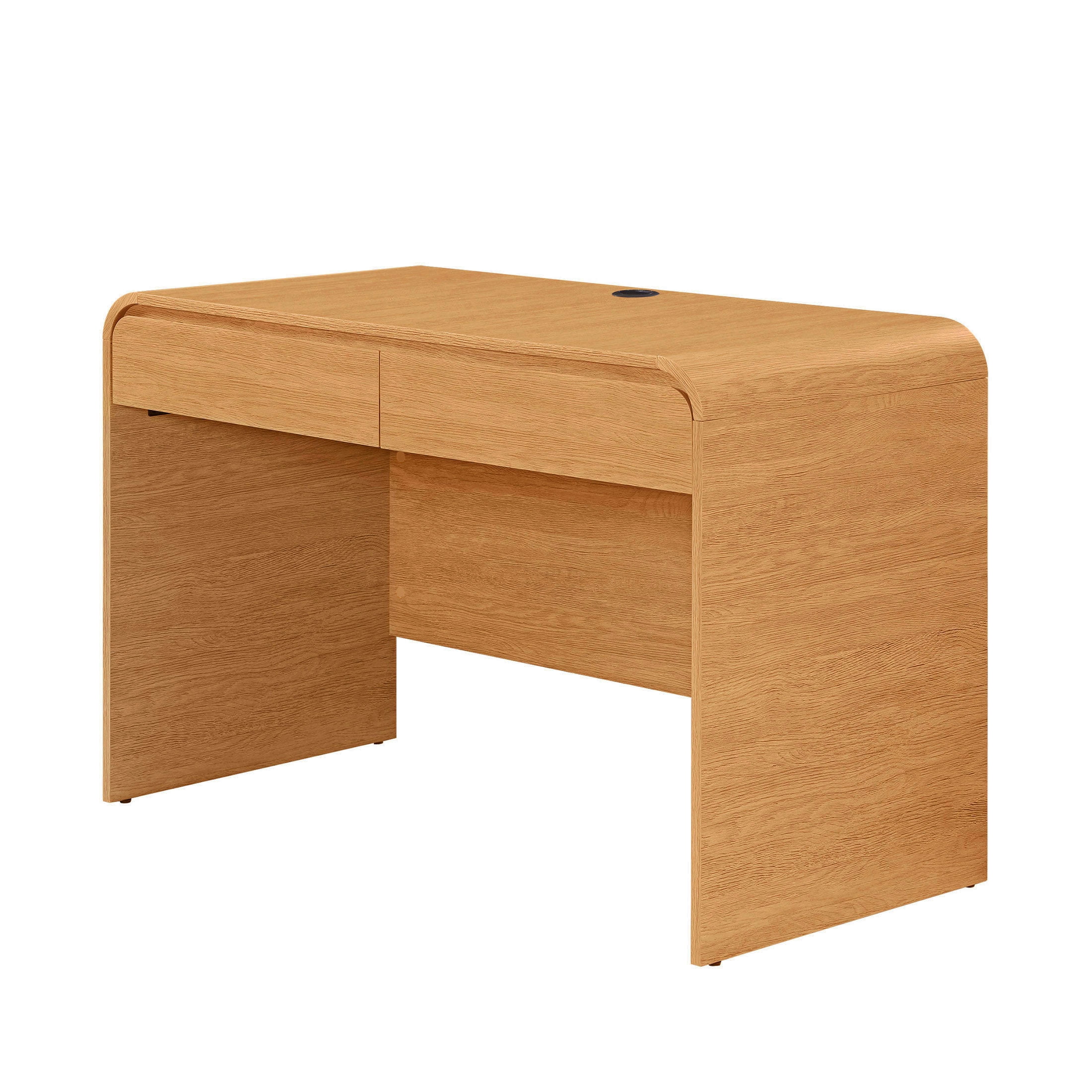 Better Homes & Gardens Juliet Curved Desk with Storage, Light Honey Finish