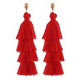 thumbnail image 1 of Qarigey Pendientes de borla Candelabro de 4 capas Estilo vintage bohemio Étnico largo Tribal Joyería exagerada Oreja colgante Adorno Regalo Ropa, zapatos y accesorios Miscelánea Rojo, 1 of 6