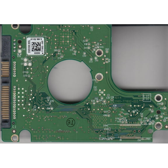 WD5000BPVT-24HXZT1, 771692-905 AAD23, WD SATA 2.5 PCB