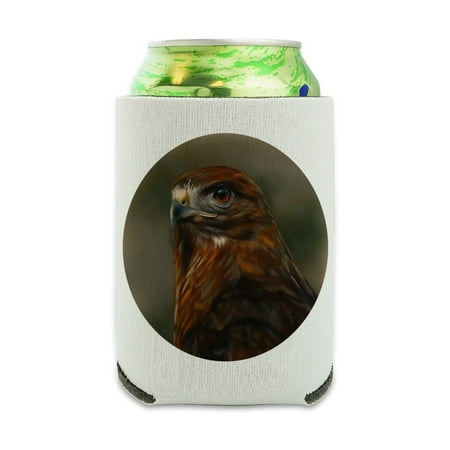

Red-Tailed Hawk Raptor Portrait Can Cooler - Drink Sleeve Hugger Collapsible Insulator - Beverage Insulated Holder
