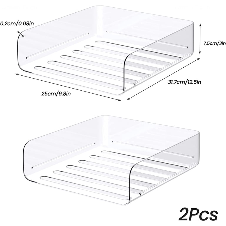 Tomorotec A4 Clear Stackable Desk Paper Tray, 2-Pack Portrait photo 6
