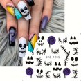 thumbnail image 2 of Halloween Nail Art Sticker Set - 6 Sheets Of Spooky Designs With Pumpkins, Bats, Ghosts & Spider Webs - Matte Finish, Easy Apply For Diy Manicures, 2 of 5