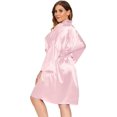 thumbnail image 4 of GFDYREE Women's Plus Size Satin Robes Plus Size Silky Kimonos Robes Sleepwear,Short, 4 of 4
