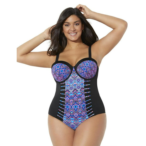 Troende Panter teori Swimsuits For All Women's Plus Size Ruched Underwire One Piece Swimsuit 10  Aztec - Walmart.com