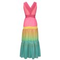 thumbnail image 5 of KONBECA Women's Maxi Dress, Wedding Guest Dress for Photoshoot, Lace Patchwork Vest Long Dress, Sleeveless Print Hawaiian Beach Long Dress Rainbow Dress Multicolor S, 5 of 7