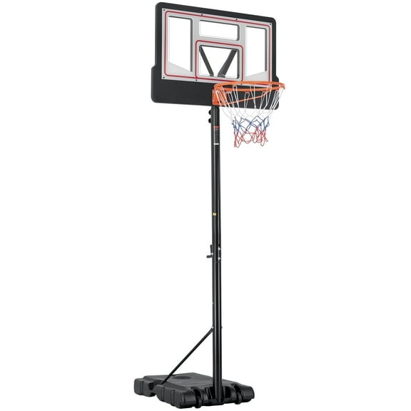 SKOK Adjustable Outdoor Basketball Hoop System 7.4FT-10FT Portable Metal Backboard