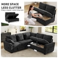 thumbnail image 4 of BedLuxury 83" Sectional Sleeper Sofa With Pull Out Bed, Storage Seat & USB Charging, L Shape Modern Couch for Living Room, Corduroy Black, 4 of 8