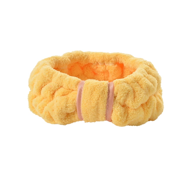 Qarigey Bandas para el cabello Bowknot de cara ajustable Coral Fleece Diadema deportiva Accesorios de peinado para maquillaje de spa Cuidado de la Ropa, zapatos y accesorios Miscelánea Amarillo Qarigey AP010837-01