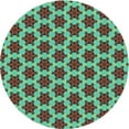 thumbnail image 1 of Ahgly Company Indoor Round Patterned Lime Mint Green Area Rugs, 5' Round, 1 of 6
