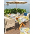 thumbnail image 5 of Outdoor Tablecloth with Umbrella Hole for Patio/Picnic/Party/Camping, Spring Forsythia Flowers Waterproof Table Cloth Rectangle Table Cover Washable, Yellow Floral Hummingbird Gray Plaid (54"x 80"), 5 of 8