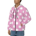 thumbnail image 3 of Kdxio Pink And White Polka Dot Print Men Hoodies Casual Hoodies for Men with Zip Pockets Full Zip Long Sleeve Sweatshirt Sports Hooded Jacket-X-Large, 3 of 5