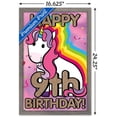 thumbnail image 3 of Ellie Ripberger Unicorn - Happy 9th Birthday Wall Poster, 14.725" x 22.375", Framed, 3 of 3
