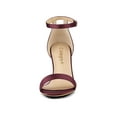 thumbnail image 6 of BLISSFUL STEP Women's Shoes Ankle Strap Buckle Block Heel Sandals Burgundy 7, 6 of 8