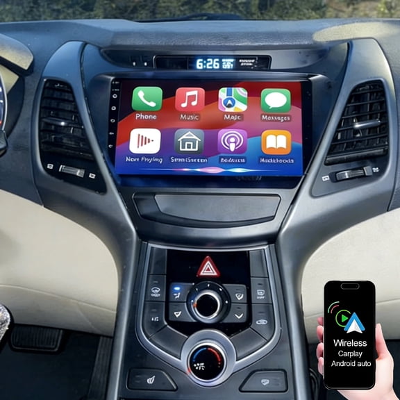 Dexico 2 64G Android Car Stereo for Hyundai Elantra 2014-2016 Radio Support Wireless Carplay Android Auto, 9" Touchscreen in-Dash with FM/RDS Bluetooth WiFi GPS Navigation Backup Camera