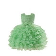 thumbnail image 2 of JIAYUE Child Girls Carnival Dresses Heart Print Sleeveless Crew Neck Ball Gown Mid Length Lace Top Tulle Ruffle with Bow For Teens Stylish Everyday Wear, 2 of 9