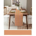 thumbnail image 6 of Hokiten Table Runners 72 Inches Long Dress Scarves, Burnt Orange Striped Farmhouse Kitchen/Dining Table Runner, Coffee Tablerunners, Thanksgiving Orange White Stripes 18x72 Inch, 6 of 7