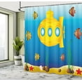 thumbnail image 5 of Ambesonne Yellow Submarine Shower Curtain, Fish Sea Grass, 69"Wx84"L, Blue and Yellow, 5 of 5