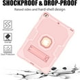 thumbnail image 6 of iPad 10.2 Case with PET Screen Protector, Kids Case For iPad 7th Generation with Pencil Holder, Heavy Duty Rugged Dropproof Shockproof Case Kickstand Protective Cover, Rosegold, 6 of 6
