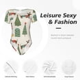 thumbnail image 6 of The Xecao Christmas Dachshund Dog Women's Crew Neck Body Suit, a short-sleeved bodysuit and basic swimsuit, both comfort and style for dating and daily life, 6 of 9