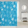 thumbnail image 2 of Manfei Coastal Starfish Scallop Shower Curtain 72Wx72L,Ribbon Bow Bathroom Curtain, 2 of 5