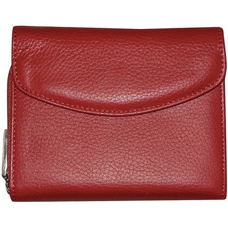 Roma' Leather Double-zip Card Holder Wallet