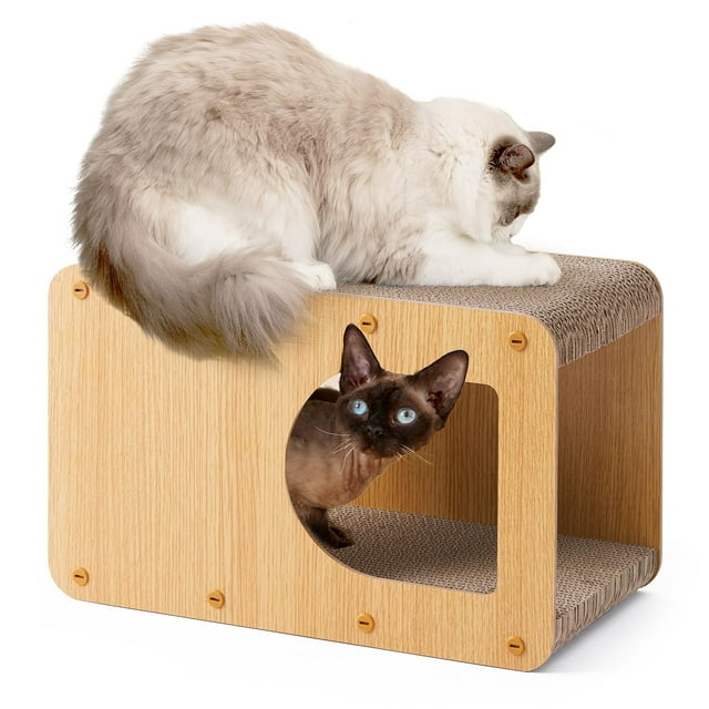 Rascador de cartón para gatos EHEYCIGA, 43 cm, para gatos de interior
