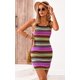 thumbnail image 4 of Minivestido PRETTYGARDEN para mujer 2025, estilo bohemio, a rayas, morado, 4 of 9
