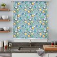 thumbnail image 5 of Lemon Tree Birds Sheer Curtains 45 Inches Long, Green Botanical Aqua Floral Blue Light Filering Curtains, Breathable Simi Curtain Privacy Drapes for Kitchen Bathroom Small Window Treatment, 5 of 9
