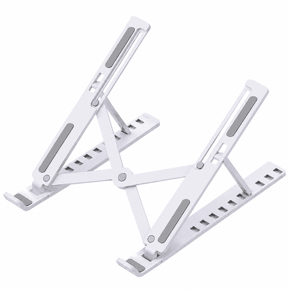 Portable Laptop Stand, Foldable Aluminum Laptop Riser with Adjustable Angles, Anti-Slip & Ventilated Design, Lightweight Travel Laptop Stand