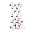 thumbnail image 5 of MKOSPLRT Summer Wedding Dresses for Girl American Flag Ruffle Tiered Dress Short Sleeve Swing Midi Dress 4th of July Sundress, 5 of 7