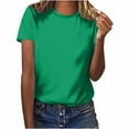 thumbnail image 1 of Timegard Short Sleeve Tops for Women Crew Neck Solid Color Comfy Casual Loose Shirts Top Basic Tee Blouse, 1 of 5