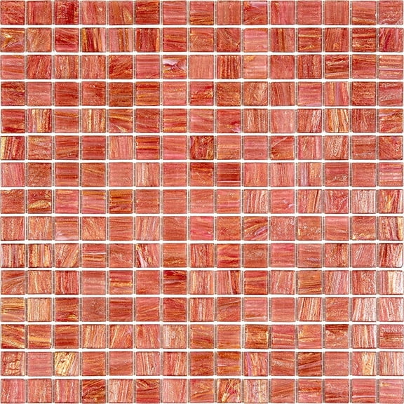 Celestial 12 in. x 12 in. Glossy Deep Indian Red Glass Mosaic Wall and Floor Tile (20 sq. ft./case) (20-pack)