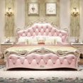 thumbnail image 1 of Luxury Queen Double Bed Modern Whitr King Headboard Frame Double Bed Girl Wood Sleeping Cama Matrimonio Bedroom Furniture My Lux Decor Round, 1 of 9