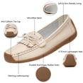 thumbnail image 4 of Ecetana Women's Leather Loafers Cozy Slip-Ons Driving Shoes Lightweight Work Flats for Women, 4 of 8