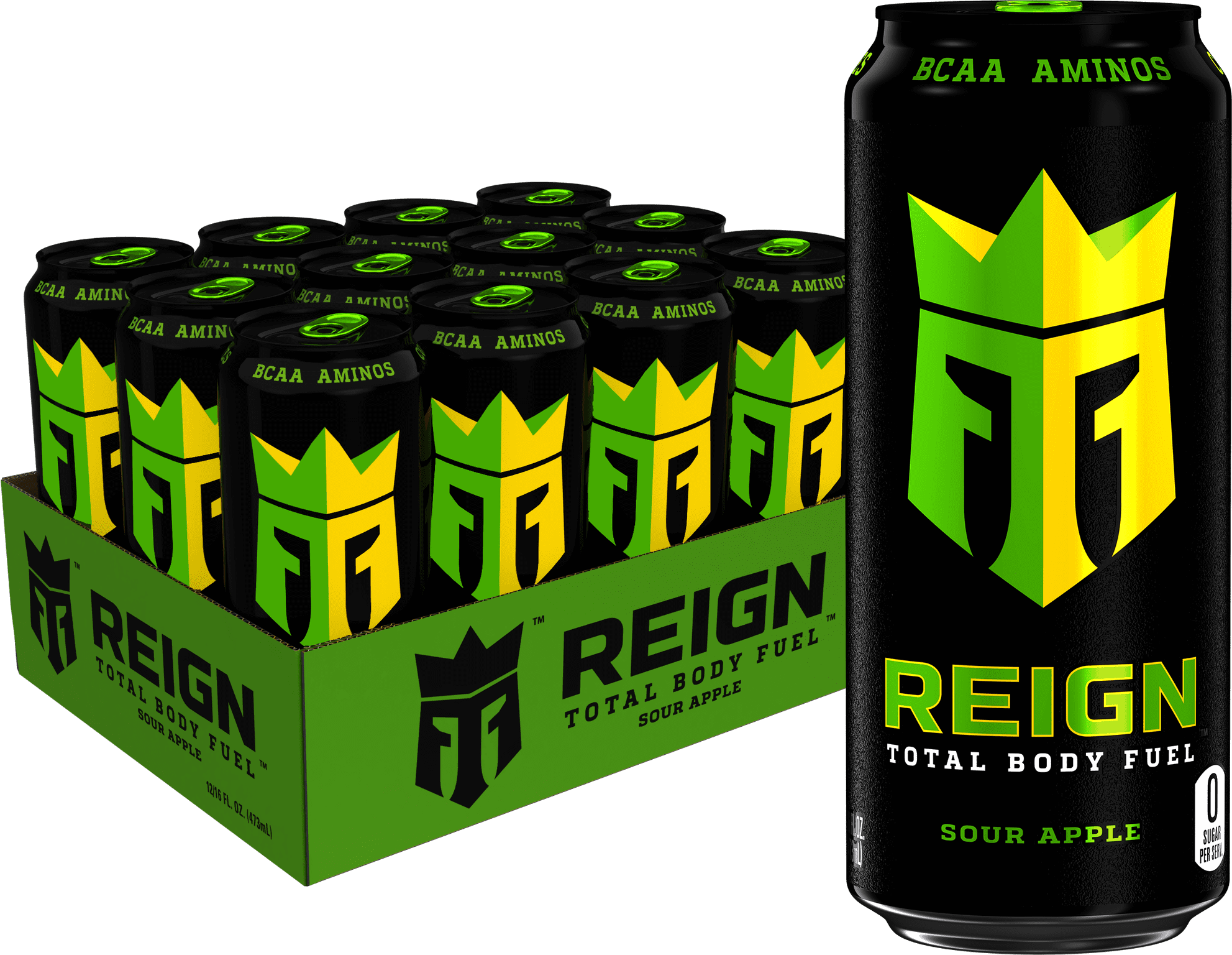 (12 Cans) Reign Total Body Fuel Energy Drink, Sour Apple, 16 fl oz ...