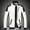 White, variant on Men Casual Color Matching Leather Stand-Up Collar Zipper Jacket Coats White 4(M)