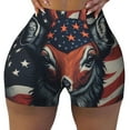 thumbnail image 2 of Sikiie Modern USA Deer Head Workout Shorts Women Scrunch Butt Gym Shorts Seamless High Waist Tummy Control Yoga Biker Athletic Shorts-X-Large, 2 of 8