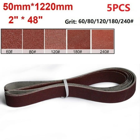 

5pcs 50x1220mm Abrasive Sanding Belts Grit 60-240 Coarse to Fine Grinding Belts