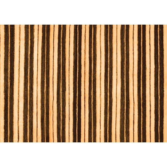 Ahgly Company Indoor Rectangle Abstract Orange Modern Area Rugs, 5' x 7'