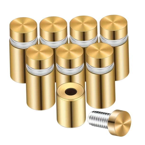 8 tornillos separadores para letreros, tornillos publicitarios, herrajes de fijación, soportes de pared de acero inoxidable para letreros acrílicos.