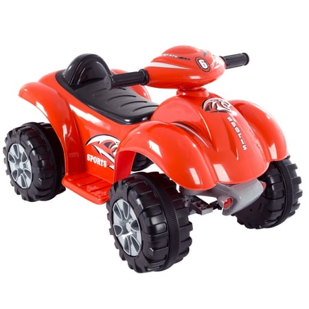 Ride On Toy Quad, Battery Powered Ride On ATV Dinosaur Four Wheeler With Sound Effects by Hey! Play! &ndash; Toys for Boys and Girls 2 - 4 Year Olds (Red)