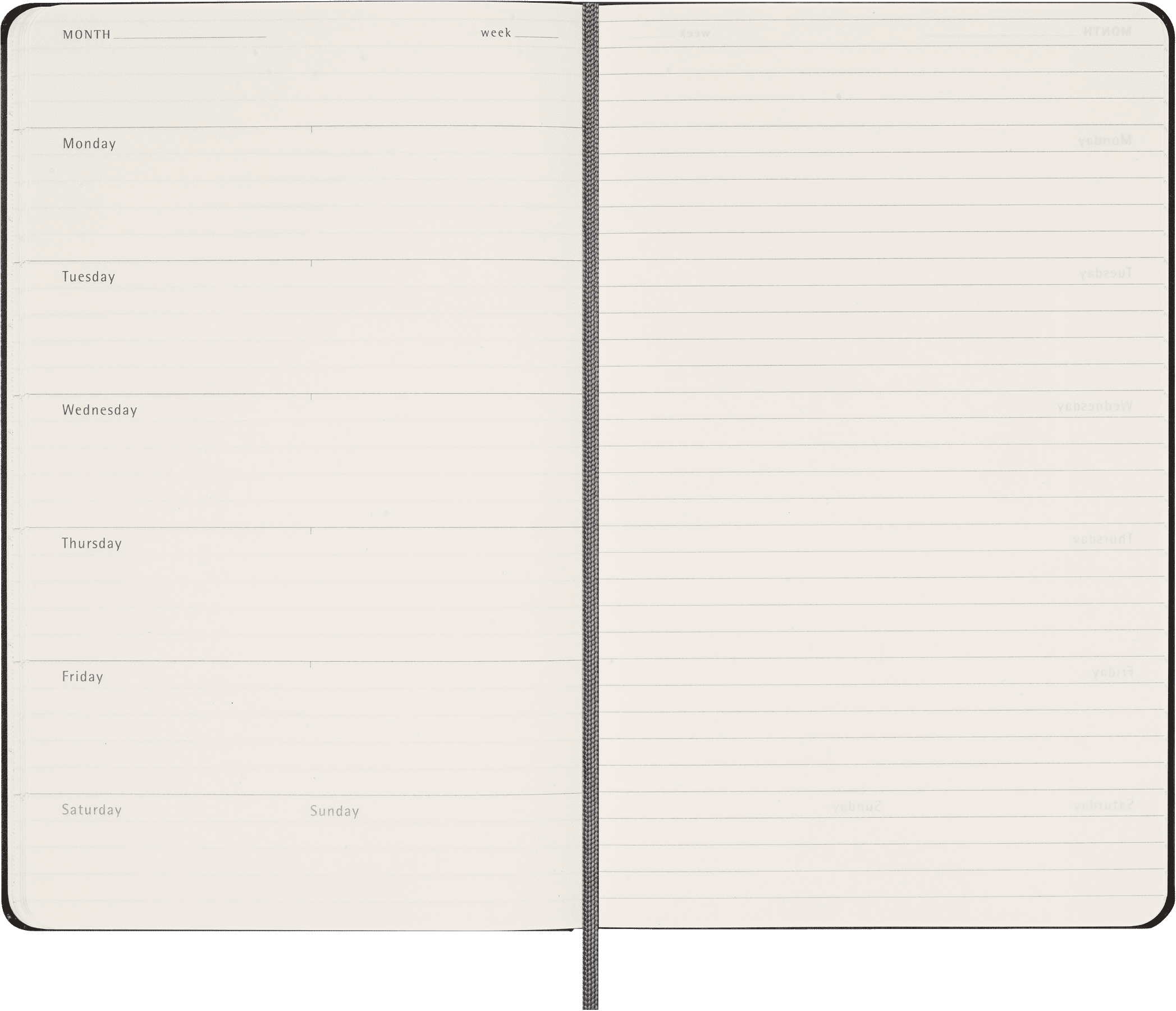Moleskine Classic Weekly Undated Planner, Hard Cover, Large (5" x 8.25"), Black, 208 Pages