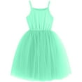 thumbnail image 2 of Nmnitkp Girl Dresses Cute ,Dresses for Girls Fashionable Children's Solid Color Sleeveless Suspender Mesh Dress Summer Casual Round Neck Dress Mint Green,2 Years, 2 of 6